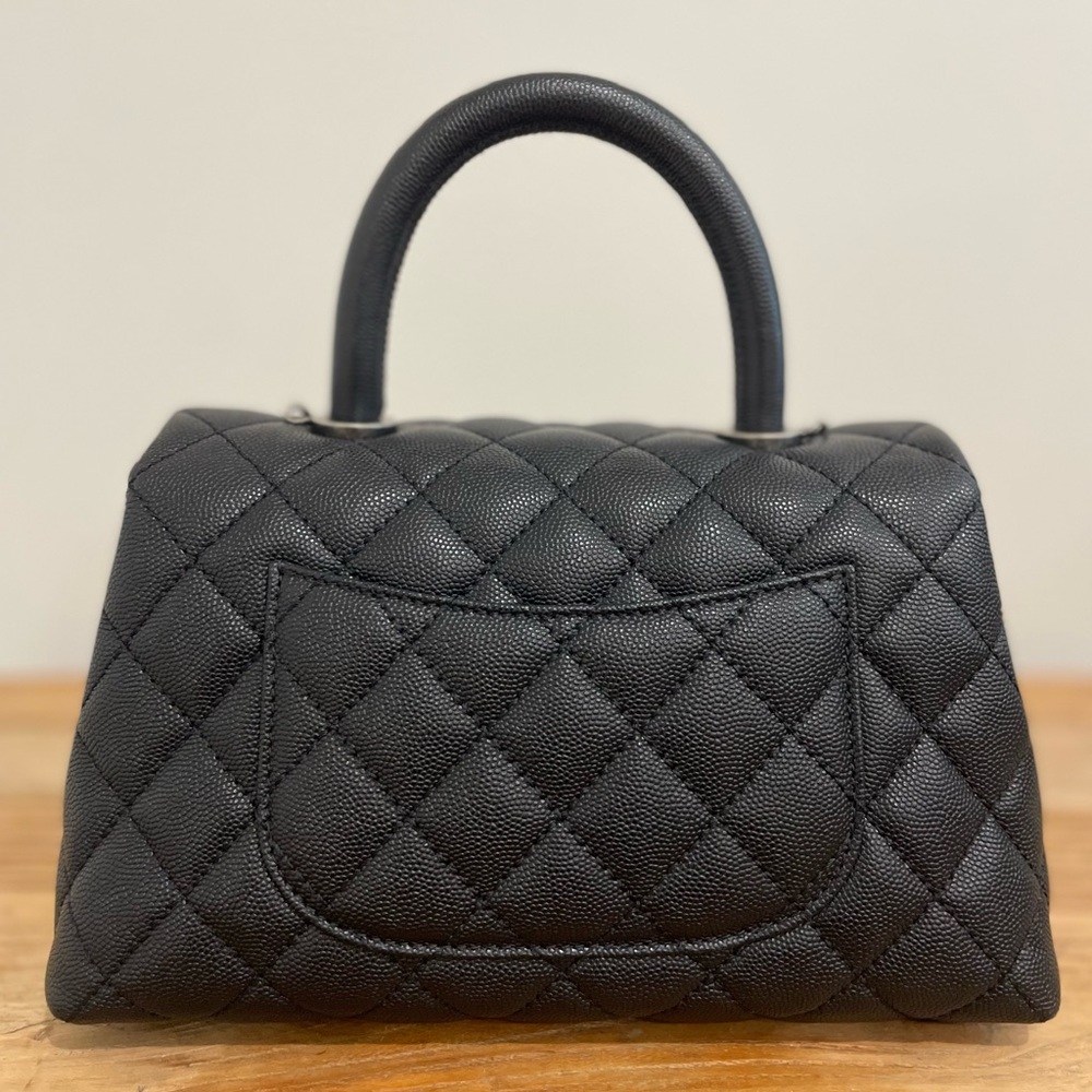 Chanel Mini Coco Handle in Black Caviar Leather with Ruthenium Hardware - Picture 4 of 13